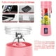 thumbnail image 5 of Licuadora portátil, MIAOKE Licuadora de batidos, mini licuadora personal con seis cuchillas en 3D, taza de exprimidor recargable USB para el hogar, la oficina y el aire última intervensión (rosa), 5 of 5