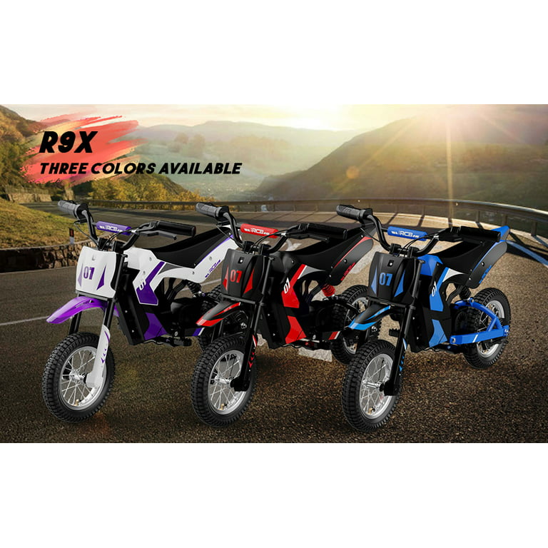 RCB Electric Dirt Bike, 36 V Electric Toy Motorcycle,300w & 9.3Miles,3  Speed Modes Electric Motocross for Kids Ages 3-12 Red 