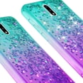 thumbnail image 4 of Compatible for Nokia 2.3 Case with Tempered Glass Screen Protector SOGA Liquid Quicksand Cover Cute Girl Women Phone Case - Teal / Purple, 4 of 5