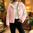 thumbnail image 2 of Cropped Fleece Jacket Women Plus Size Turndown Collar Long Sleeve Solid Color Thick Velvet Lightweight Warm Fleece Coat Casual Outdoor Hiking Travel Sport Outerwear, 2 of 7