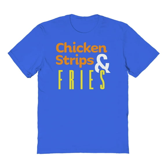 Chicken Strips And Fries Humor Graphic Royal Men's Cotton T-Shirt