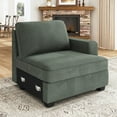 thumbnail image 1 of HONBAY Right Arm of Modular Sectional Corduroy Sofas, Green, 1 of 5