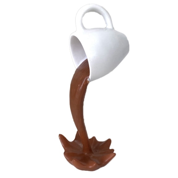 Floating Cup Sculpture Pouring Liquid Ornaments Household Coffee Mug Arts Decor Cup,B