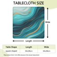 thumbnail image 2 of Teal Marble Gold Wave Pattern Square Fitted Tablecloth with Elastic Edge,Square Table Cover,Washable Elastic Table Cover for Home Kitchen Party Decor 34"x34", 2 of 6
