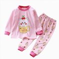 thumbnail image 4 of NOLDARES Toddler Kids Pajamas 2pcs Long Sleeves Pjs Sets Print PJs for Boys Girls Fall Winter Sleepwear 6-12 Months 12-24 Months 2t 3t 4t 5t 6t 7t 8t 9t Children,Pink,5-6 Y, 4 of 4