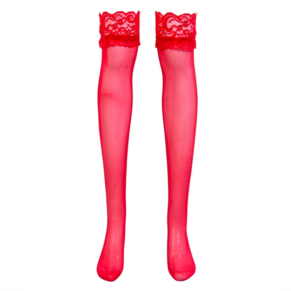 Hirigin Women's Sexy Stocking Sheer Lace Top Thigh High Stockings Nets ...