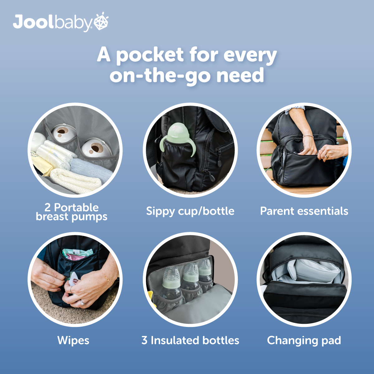 Jool Baby Relay Diaper Backpack, 12 Pockets photo 8