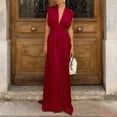 thumbnail image 6 of QUNYINEY Maxi Dresses for Women Wedding Guest Red Elegant Sleeveless Formal Cocktail Dresses V Neck Summer Party Slim Fit Evening Dresses, 6 of 8
