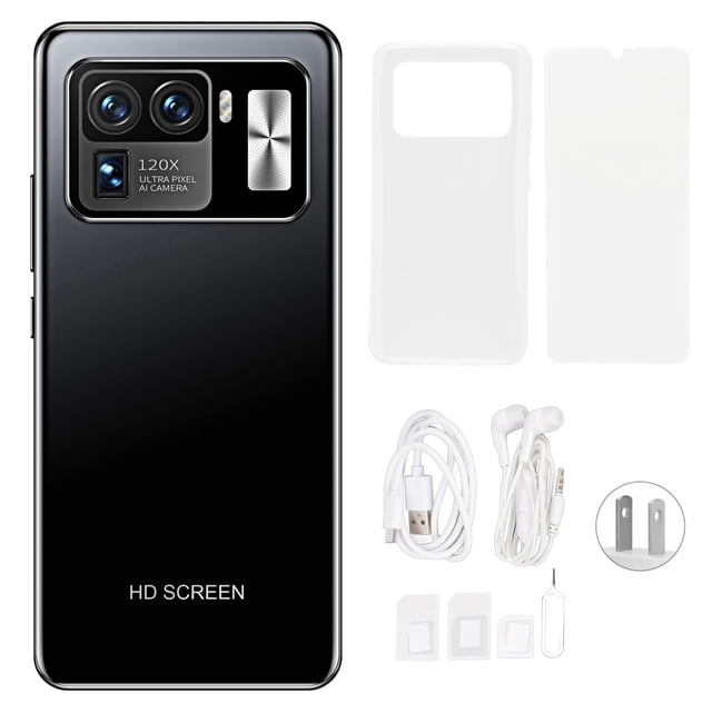 Teléfono Celular De 6.1 Pulgadas, Teléfonos Móviles Desbloqueados De Alta Definición 1080x1920 Para El Trabajo ANGGREK alfombra negra