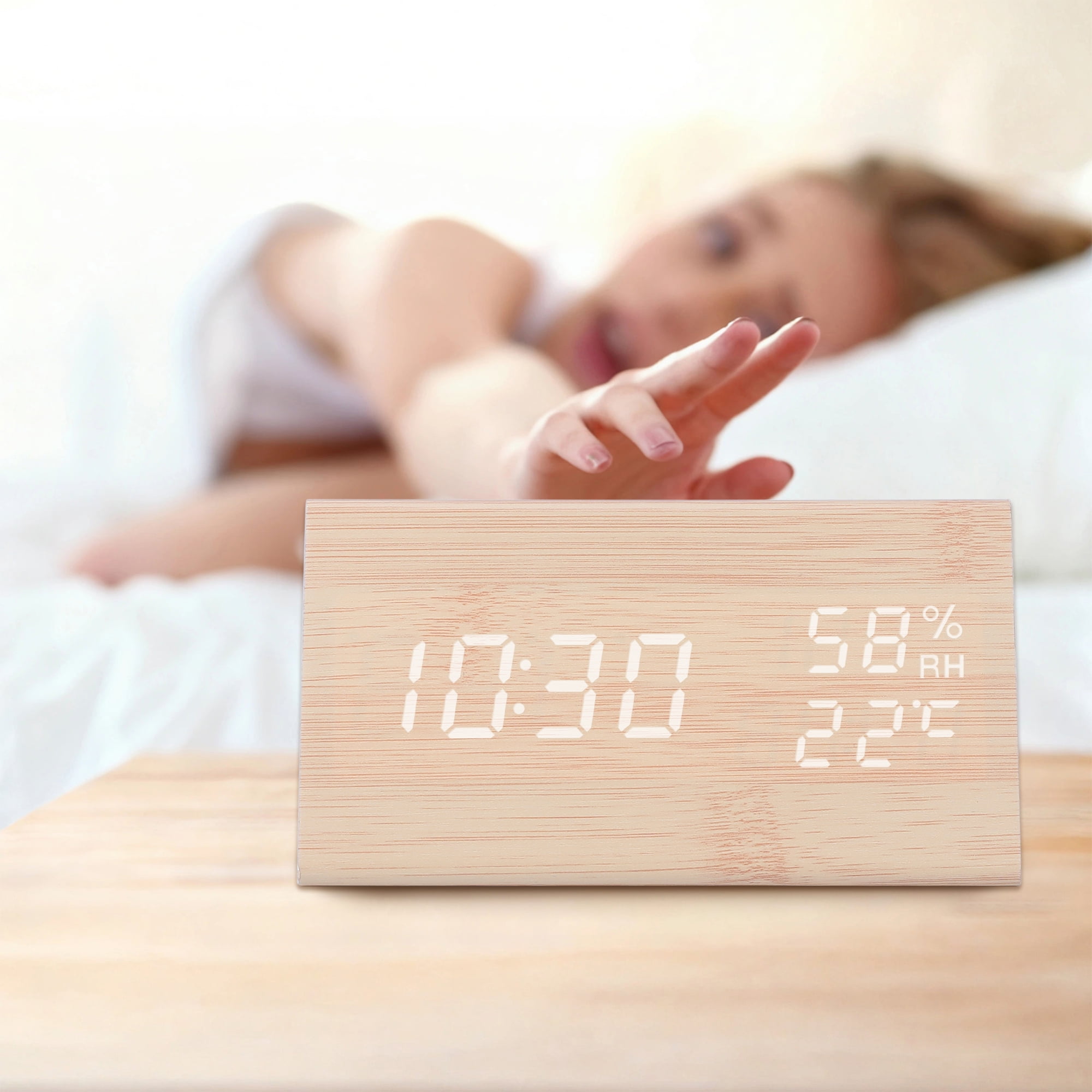 Unique Bargains Triangular Electric Alarm Clock Black 5.9"L x 3.1"W x 3.1"H
