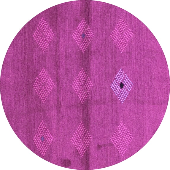 Ahgly Company Indoor Round Abstract Purple Modern Area Rugs, 4' Round