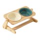 thumbnail image 2 of Comederos elevados para gatos, inclinados, para mascotas, para agua y comida de perros, altura ajustable Beige Verde Oscuro, 2 of 9