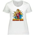 thumbnail image 3 of Inktastic Soccer Girl Superhero Women's Plus Size T-Shirt, 3 of 5