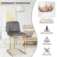 thumbnail image 4 of Sophia & William 24" PU Leather Counter Height Bar Stool with Backrest-Gray, 4 of 5