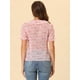 thumbnail image 4 of Blusa Floral De Chifón Con Manga Abullonada Y Cuello Con Volantes Para Mujer Rosa S, 4 of 5