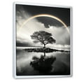 thumbnail image 2 of Designart "Grayscale Arc Rainbow Over the Tree II" Floral Floater Framed Wall Decor, 2 of 7