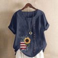 thumbnail image 2 of GERsome Women's Crewneck Short Sleeve American Flag T-shirts 4th of July Patriotic Tops, Sizes M-5XL, 2 of 4