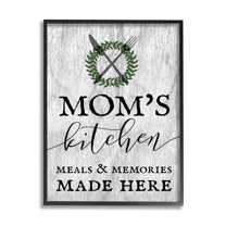 Stupell Industries Mom's Kitchen Meals and Memories Food & Beverage Painting Black Framed Art Print Wall Art, 11 x 14