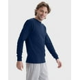 thumbnail image 2 of Hanes Beefy Men's Long Sleeve T-Shirt, Cotton Navy M, 2 of 4