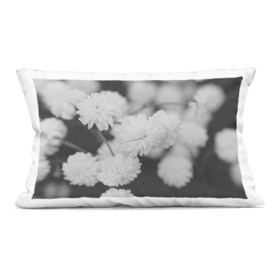 Stupell Industries White Dahlias on Black Decorative Printed Throw Pillow design by ANNA COPPEL, 14 x 7 x 20