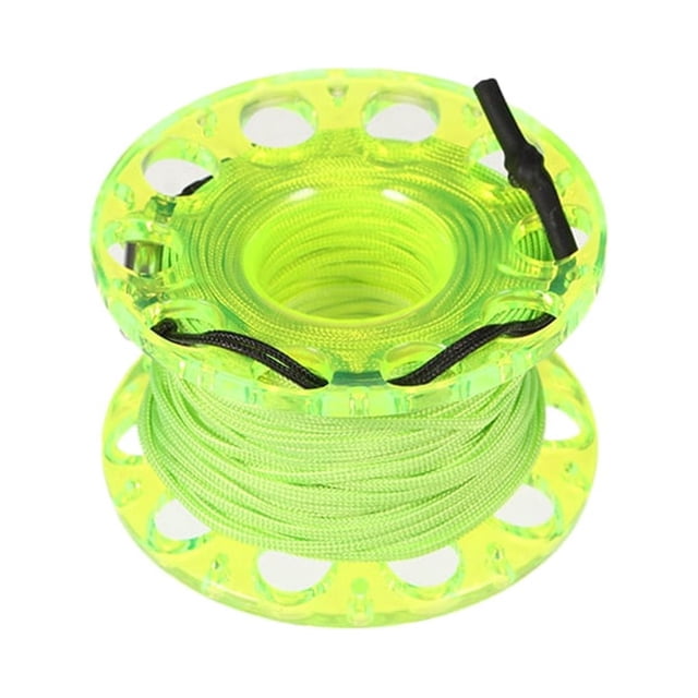 Eigraketly Carrete de dedo de 30M, plástico transparente, fuerte resistencia a la oxidación, carrete de buceo, carretes de diseño curvo, Deportes acuáticos Verde