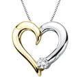 thumbnail image 1 of Diamond Heart Pendant with Chain in 14K Two Tone Gold (1/10 cttw), 1 of 3