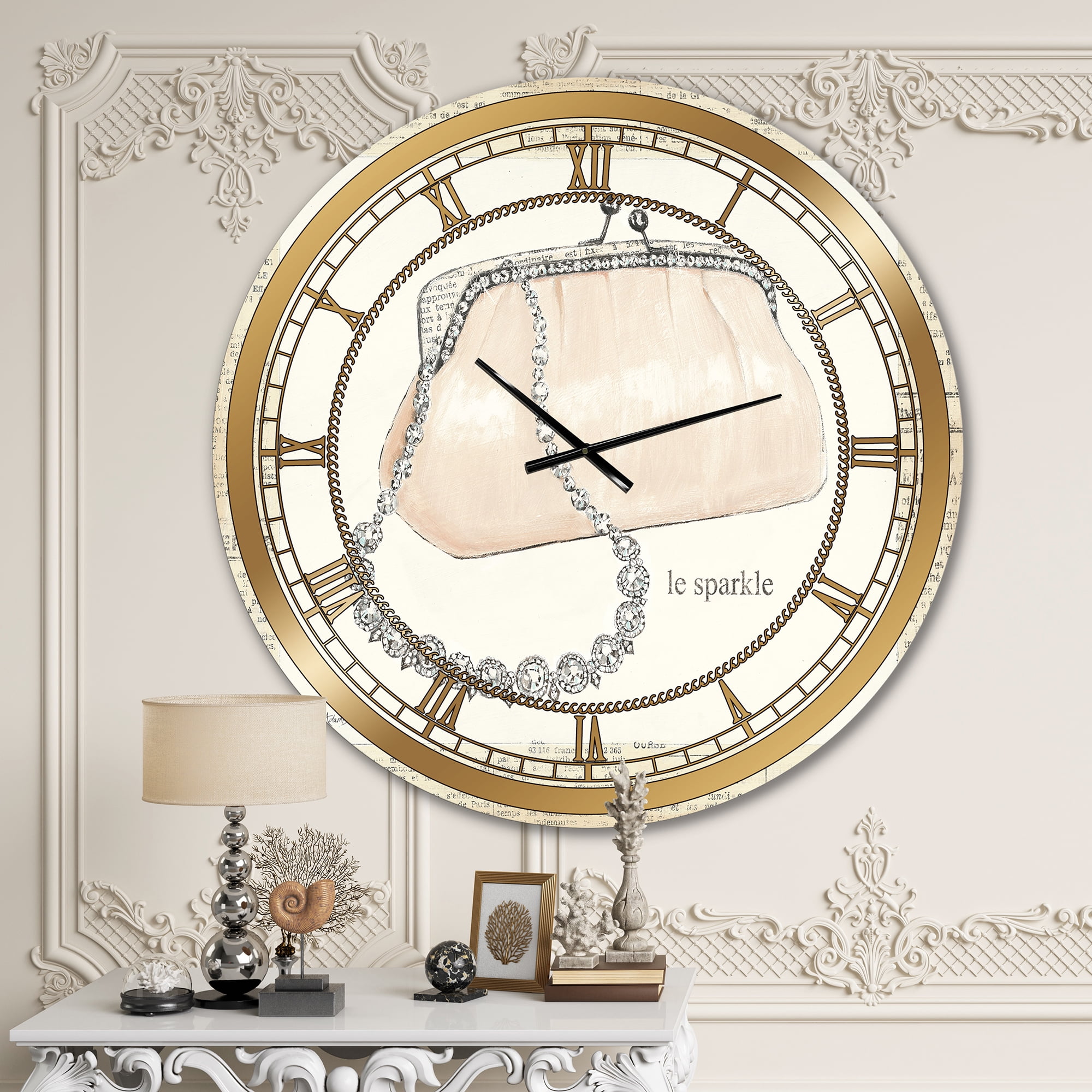 Designart 'Chic Galm Closet II' Glam Wall Clock
