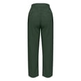 thumbnail image 7 of Linen Barrel Pants for Women Wide Leg Palazzo Cotton Drawstring Capris Casual Summer Beach Vacation Boho Baggy Trousers Pull On Army Green 2XL, 7 of 7