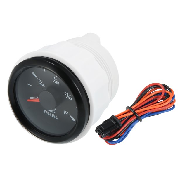 Unique Bargains 52mm Fuel Level Gauge Indicator Kit 9-32V Meter Signal Adjustable 8 Color Backlight for Car Truck Black Frame Background