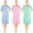 Pink Green Blue, variant on JEFFRICO House Dresses for Women with Pockets - Lightweight Breathable Short Sleeve Muumuu & Nightgowns - Snap Front Housecoat and Dusters for Women Plus Size