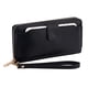 thumbnail image 1 of (Black) - AMNF RFID Blocking Womens Single Zip-Around Wristlet Wallet with Cellphone Pocket, 1 of 5