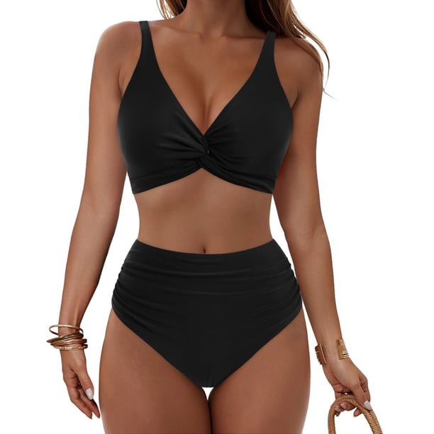 WILLBEST Trajes de Baño Mujer Completo Traje de Baño Tankini Para Mujer, Playa, Piscina, Cubierta, Bikini Ahuecado Con Pantalones Cortos de Baño, Traje de Baño Conservador de Dos Piezas
