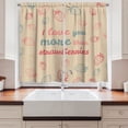 thumbnail image 2 of Ambesonne Love You More Kitchen Curtains, Pastel Strawberry, 55"x45", Sand Brown Slate Blue, 2 of 3