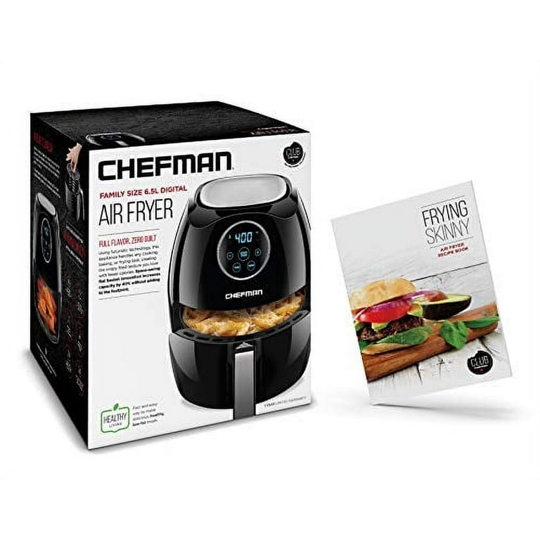  CHEFMAN Small Air Fryer Healthy Cooking, 3.6 Qt, Nonstick, User  Friendly and Dual Control Temperature, w/ 60 Minute Timer & Auto Shutoff,  Dishwasher Safe Basket, Matte Black, Cookbook Included : Home