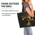 thumbnail image 2 of Fotbe Metal Evil Skull Bolsa Tote Estética de Lona con Estampado para Mujer - Bolsa Reutilizable de Hombro Casual para Vacaciones, Compras, Trabajo y Gimnasio, 2 of 8