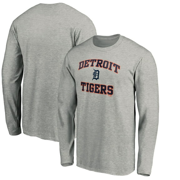 Men's Heathered Gray Detroit Tigers Team Heart & Soul Long Sleeve T-Shirt