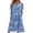 #233-Blue, variant on Women's Floral Print V-Neck Short Sleeve Midi Dress with Tie Cuff Detail and Side Pockets Casual Fashion Lightweight Flowy Dress for Spring Summer Daily Vacation Outings Gift