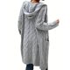 thumbnail image 5 of Ropa de mujer transfronteriza europea y americana Amazon popular casual cárdigan con capucha para mujer suéter de punto trenzado color sólido grueso, 5 of 5