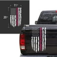 thumbnail image 6 of Breast Cancer Awareness Thin Pink Line Flag Distressed American USA US Flag Truck Tailgate Vinyl Decal - Compatible with most Pickup Trucks (11" x 20", White & Pink), 6 of 8