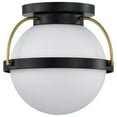 thumbnail image 4 of Nuvo Lighting Lakeshore 1 Light Small Flush - Matte Black & Natural Brass Finish - White Opal Glass, 4 of 14
