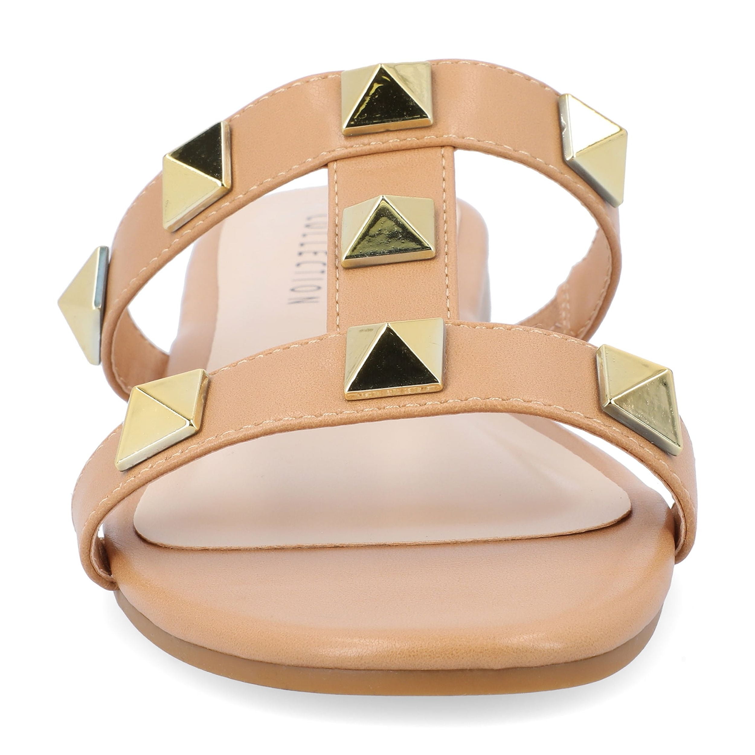 Journee Womens Kendall Studded Slide Flat Sandals