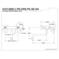 thumbnail image 2 of Kingston Brass KS216C Robinet de Lavabo Central Réglable - Chrome Poli, 2 of 3