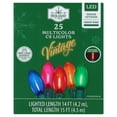 thumbnail image 6 of Indoor/Outdoor 25-Count LED Extra Bright Vintage-Style C9 Christmas String Lights, Multicolor, Green Wire, 14', by Holiday Time, 6 of 7
