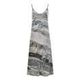 thumbnail image 2 of WREESH Womens Summer Maxi Dress Printed Spaghetti Strap Long Dress Sleeveless Deep V-Neck Dress White, 2 of 5