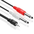 thumbnail image 4 of Premium 1/8 to 1/4 Stereo Cable Male to Male 6ft - Dual Y-Connector 1/4 to 1/8 Audio Cable - 3.5mm TRS to Dual 6.35mm TS Cable Compatible with Smartphone, Laptop, Speaker, Amplifier, Audio Mixer, 4 of 7