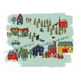 thumbnail image 2 of York, Leah 14x12 Black Ornate Wood Framed with Double Matting Museum Art Print Titled - Winter Village I Green, 2 of 4