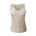thumbnail image 6 of JGNGSHN Womens Sequin Tops Glitter SleevelessCasual Fashion V Neck Tank Top Sparkly Club Party Vest Gold M, 6 of 6