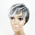 thumbnail image 3 of Peluca de mujer estilo europeo y americano de moda pelo corto liso teñido fibra química tocado para mujer, 3 of 4