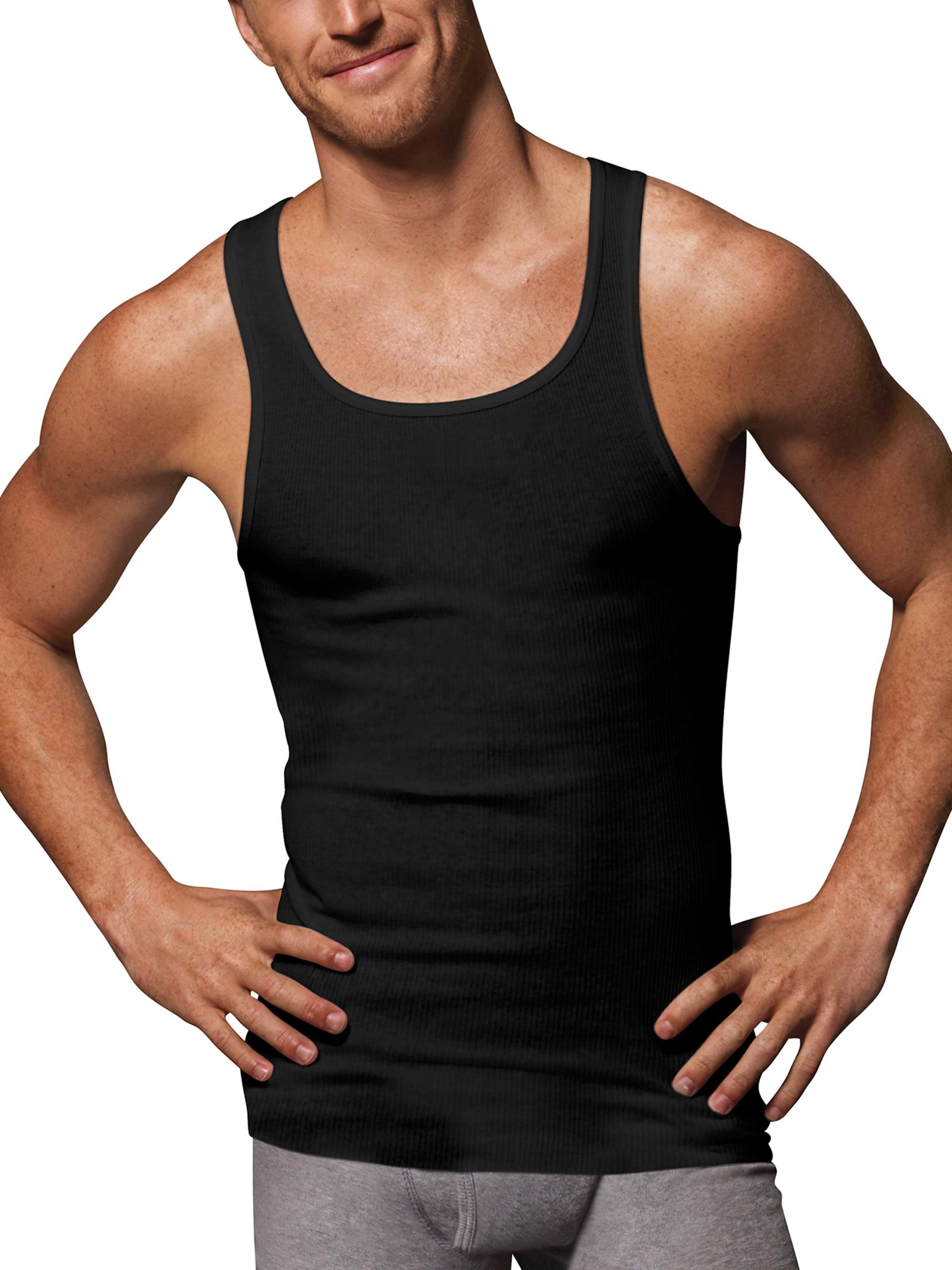 hanes black tank tops