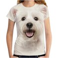 thumbnail image 1 of Hauts d'Été pour Femmes 2023 Mode Femmes T-Shirt Col Rond Imprimé Manches Courtes Tee Décontracté Blouse, 1 of 3